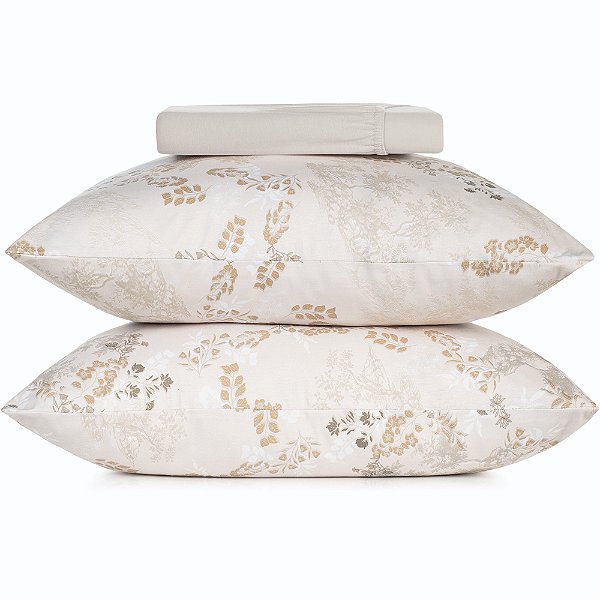 Jogo de Cama Altenburg Neblina Malha 3 Peças Queen Bege