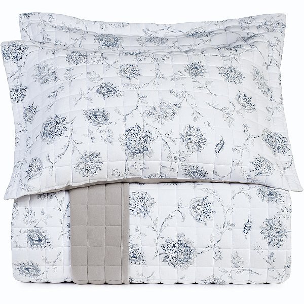 Jogo de Colcha Altenburg Celeste Malha 3 Peças Casal Branco