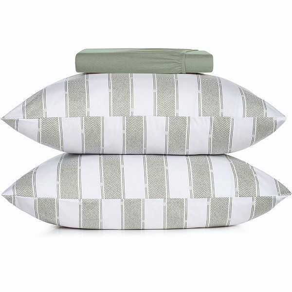 Jogo de Cama Altenburg Trilho Malha 3 Peças King Verde