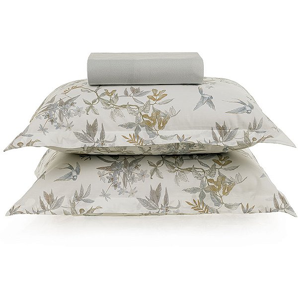 Jogo de Cama Karsten Alanis 200 Fios 3 Peças Casal Cinza