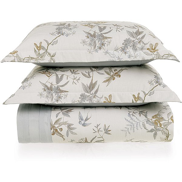 Jogo de Colcha Karsten Alanis 200 Fios 3 Peças King Cinza