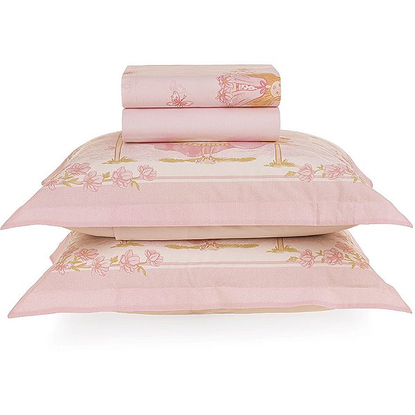 Jogo de Cama Karsten Amora 200 Fios 4 Peças Casal Rosa