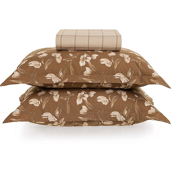 Jogo de Cama Karsten Anabel 200 Fios 3 Peças King Marrom