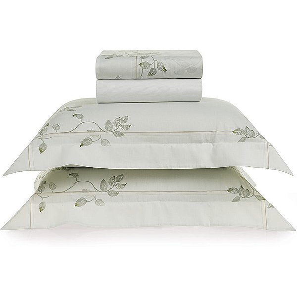 Jogo de Cama Karsten Benin 300 Fios 4 Peças Queen Verde