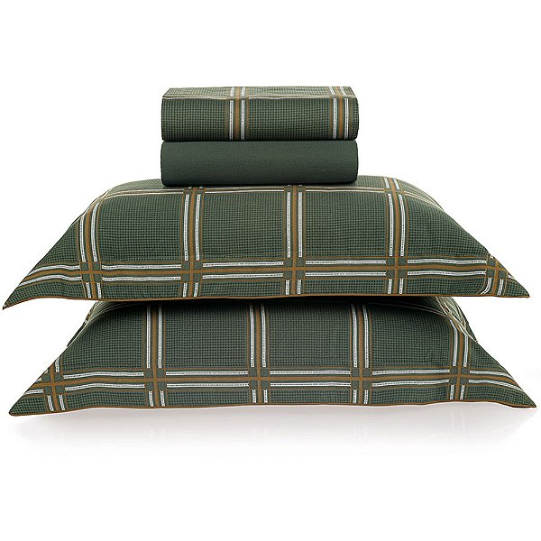 Jogo de Cama Karsten Bernardo 300 Fios 4 Peças Queen Verde