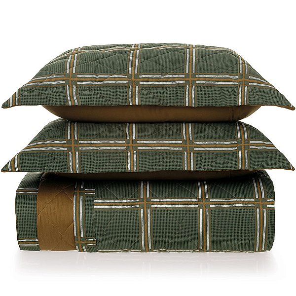 Jogo de Colcha Karsten Bernardo 300 Fios 3 Peças King Verde