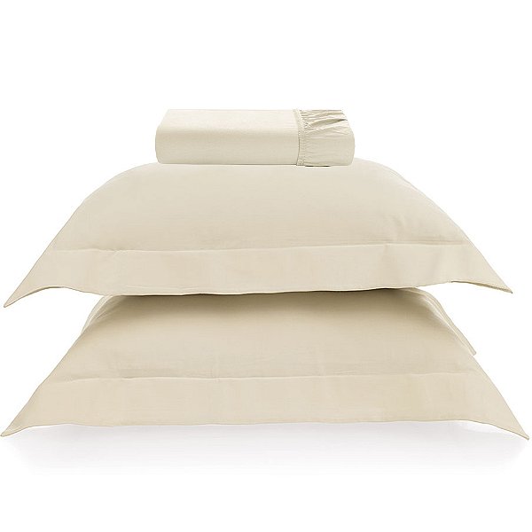 Jogo de Cama Karsten Bossa 300 Fios 3 Peças Queen Bege
