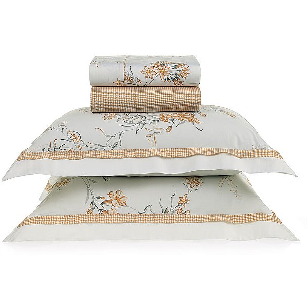 Jogo de Cama Karsten Dalila 300 Fios 4 Peças Queen Branco