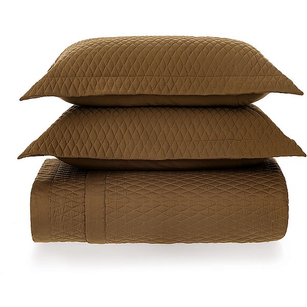 Jogo de Colcha Karsten Dallas 300 Fios 3 Peças King Marrom