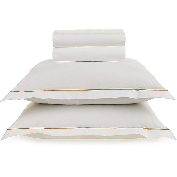 Jogo de Cama Karsten Deliz 200 Fios 4 Peças King Branco