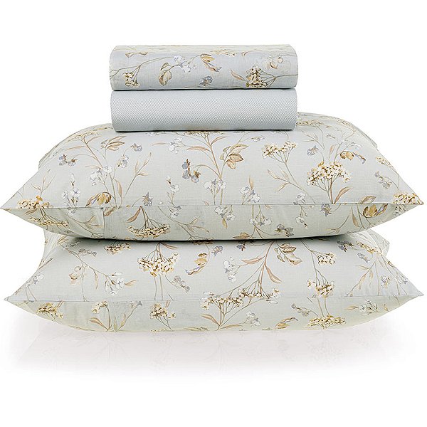 Jogo de Cama Karsten Giana 160 Fios 4 Peças King Branco