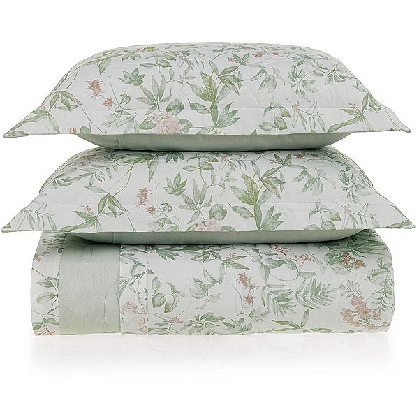 Jogo de Colcha Karsten Naila 160 Fios 3 Peças Casal Verde