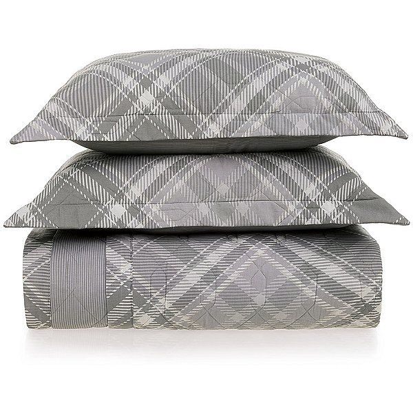 Jogo de Colcha Karsten Saulo 160 Fios 3 Peças King Cinza