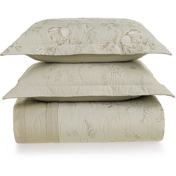 Jogo de Colcha Karsten Sophia 160 Fios 3 Peças Casal Bege