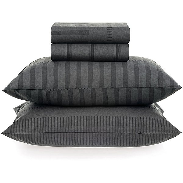 Jogo de Cama Karsten Tales 160 Fios 4 Peças Queen Grafite