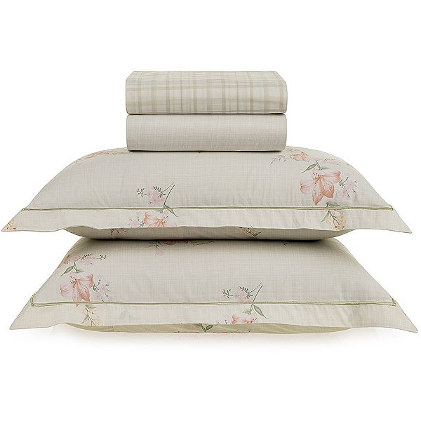 Jogo de Cama Karsten Tarsila 200 Fios 4 Peças King Bege