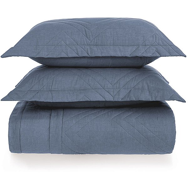 Jogo de Colcha Karsten Tesso Confec 3 Peças Casal Marinho