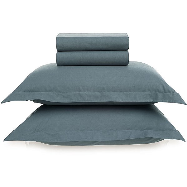 Jogo de Cama Karsten Tom 200 Fios 4 Peças Queen Azul