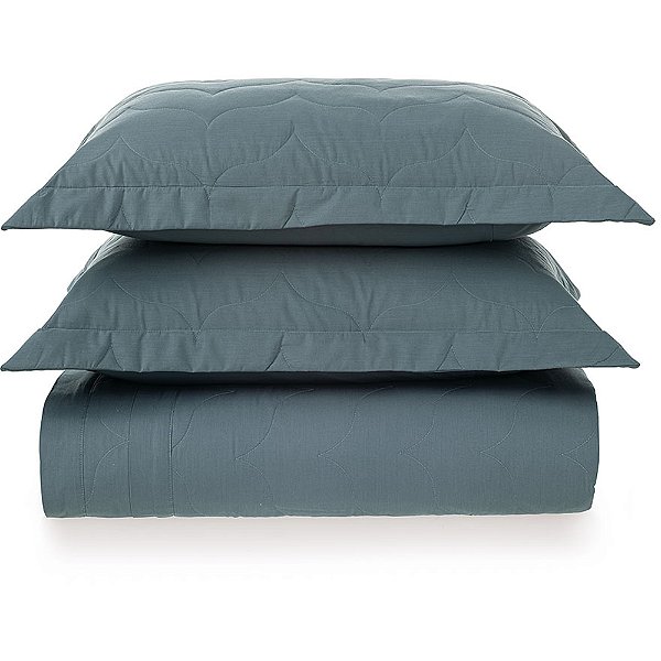 Jogo de Colcha Karsten Tom 200 Fios 3 Peças Queen Azul