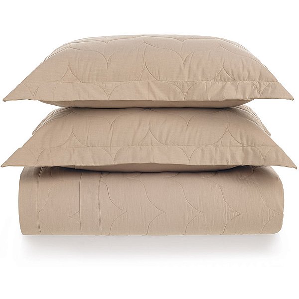 Jogo de Colcha Karsten Tom 200 Fios 3 Peças Queen Bege