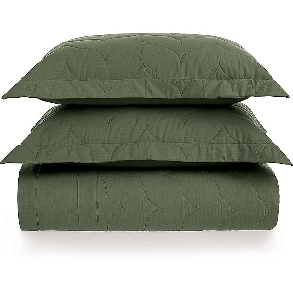 Jogo de Colcha Karsten Tom 200 Fios 3 Peças King Verde