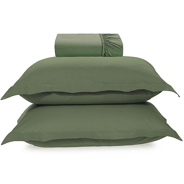 Jogo de Cama Karsten Tom 200 Fios 3 Peças Queen Verde