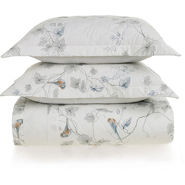 Jogo de Colcha Karsten Videira 300 Fios 3 Peças King Branco