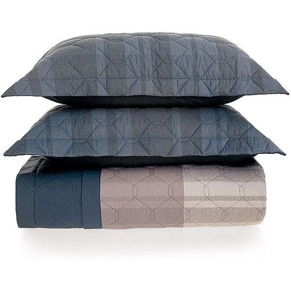 Jogo de Colcha Karsten Vitor 200 Fios 3 Peças King Marinho