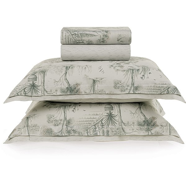 Jogo de Cama Karsten Montes 300 Fios 4 Peças King Branco