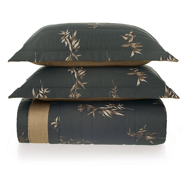 Jogo de Colcha Karsten Avila 300 Fios 3 Peças King Preto