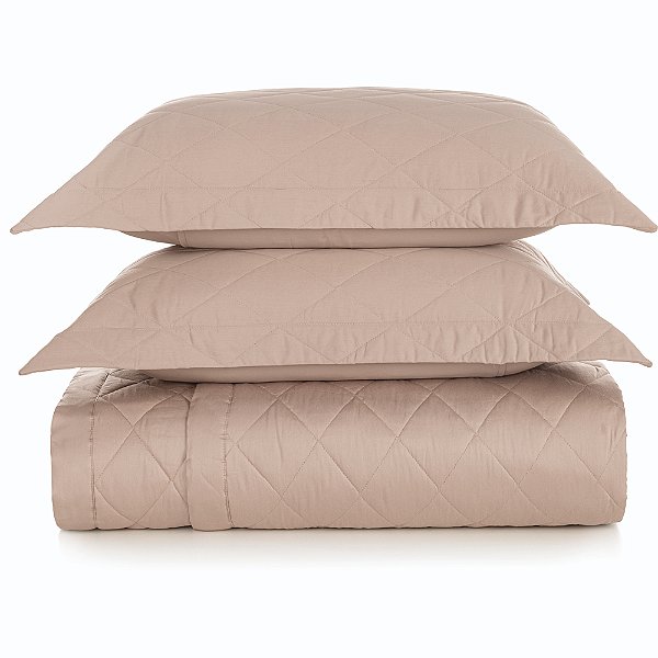 Jogo de Colcha Karsten Bossa 300 Fios 3 Peças Queen Rosa