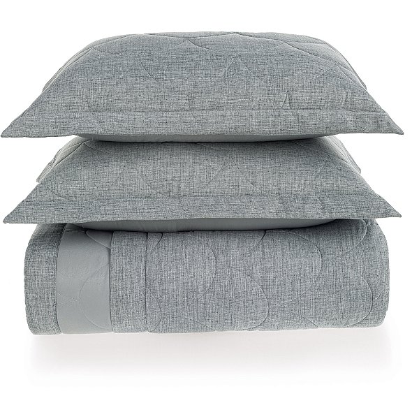 Jogo de Colcha Karsten Torres Mescla 3 Peças King Cinza