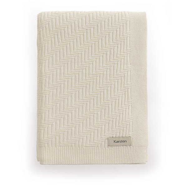Manta Decorativa Karsten Salina Tricot Branco