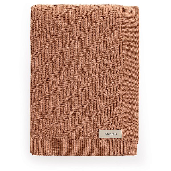 Manta Decorativa Karsten Salina Tricot Marrom