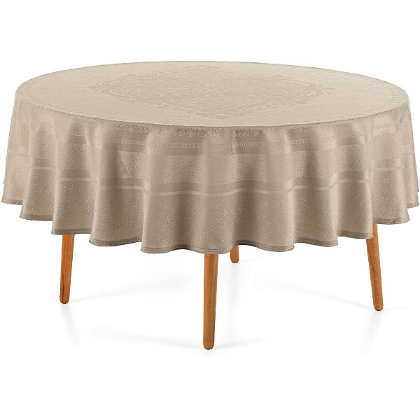 Toalha de Mesa Karsten Lesier Jacquard 178cm Bege