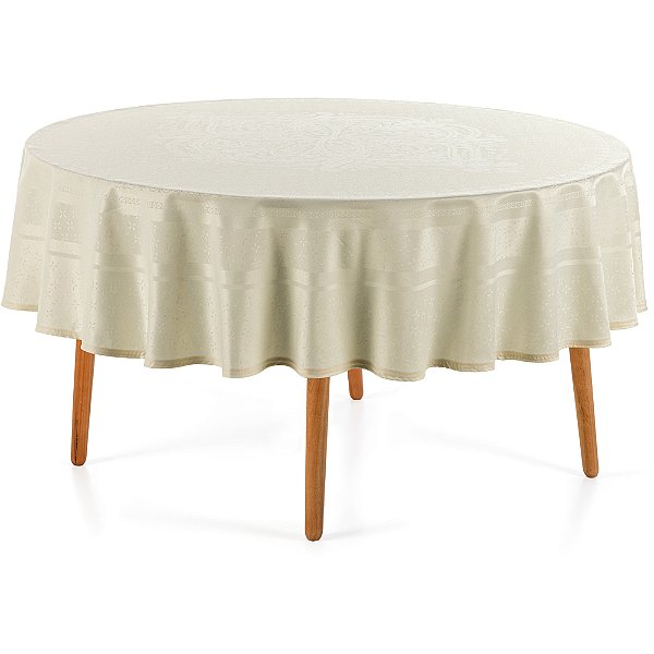 Toalha de Mesa Karsten Lesier Jacquard 178cm Off White