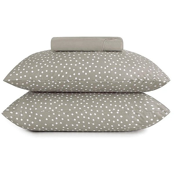 Jogo de Cama Altenburg Bits Malha 3 Peças Casal Cinza