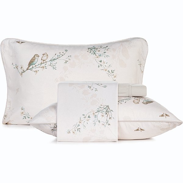 Jogo de Cama Altenburg Pouso Malha 4 Peças Casal Bege