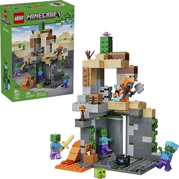 Lego Minecraft Masmorra dos Zumbis 21587 com 284pcs