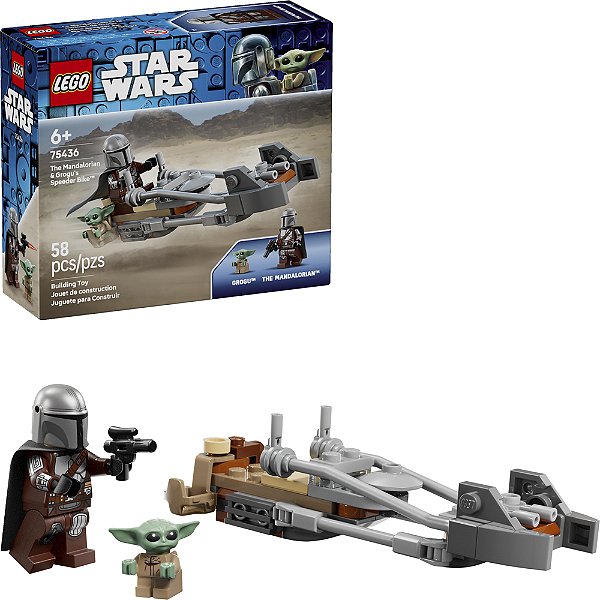 Lego Star Wars Speeder Mandaloriano e Grogu 75436 com 58pcs
