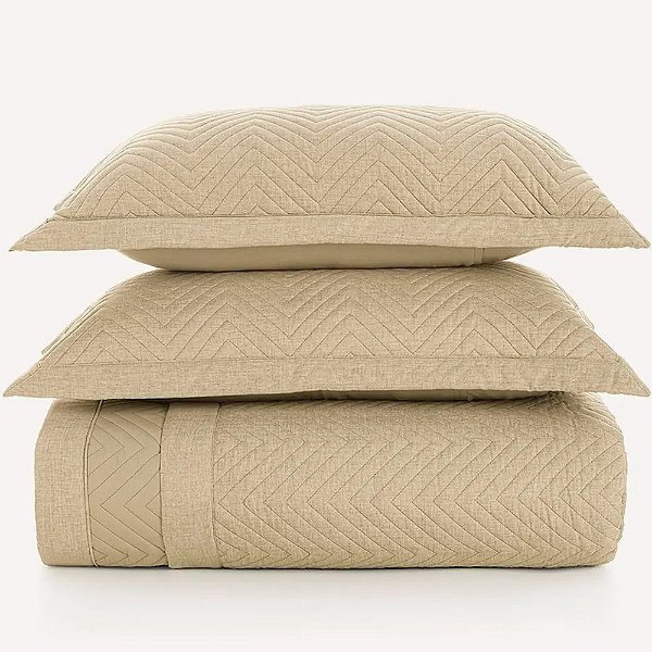 Jogo de Colcha Karsten Arturo Matelasse 3 Peças King Bege
