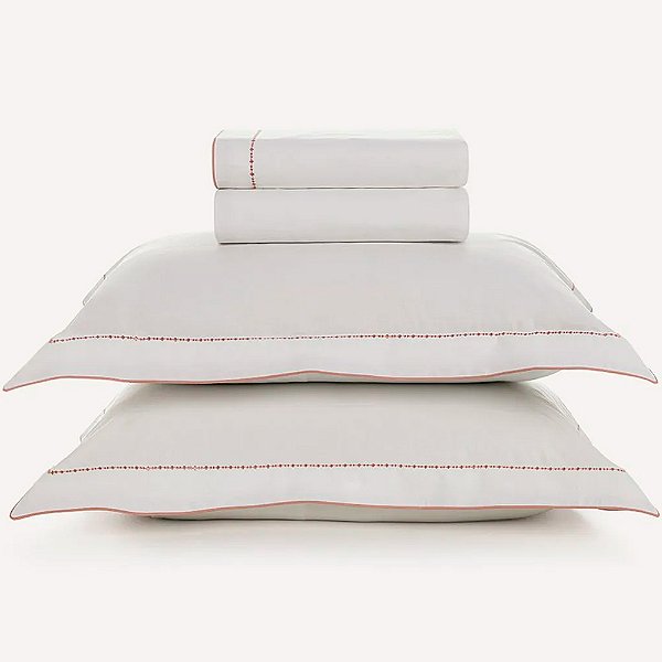 Jogo de Cama Karsten Lina 200 Fios 4 Peças King Branco