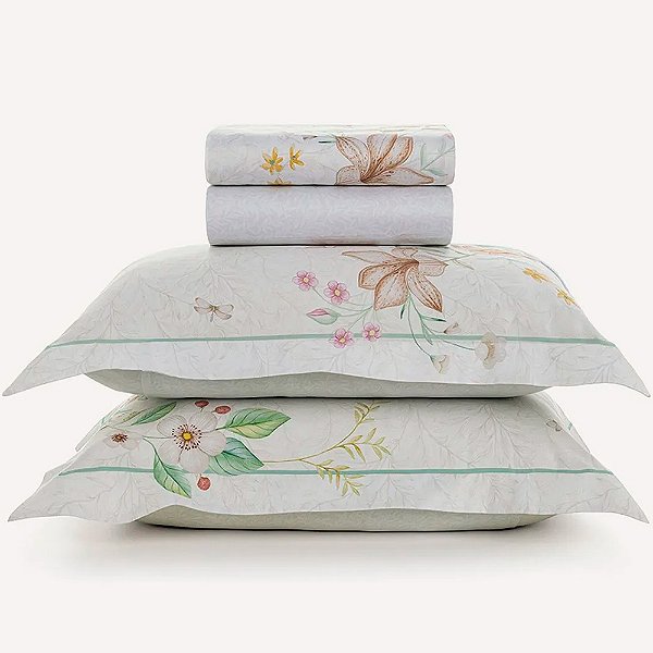 Jogo de Cama Karsten Mistral 300 Fios 4 Peças Queen Branco