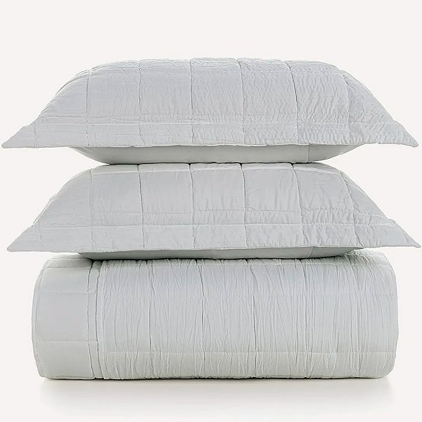 Jogo de Colcha Karsten Valena Plissado 3 Peças Queen Branco