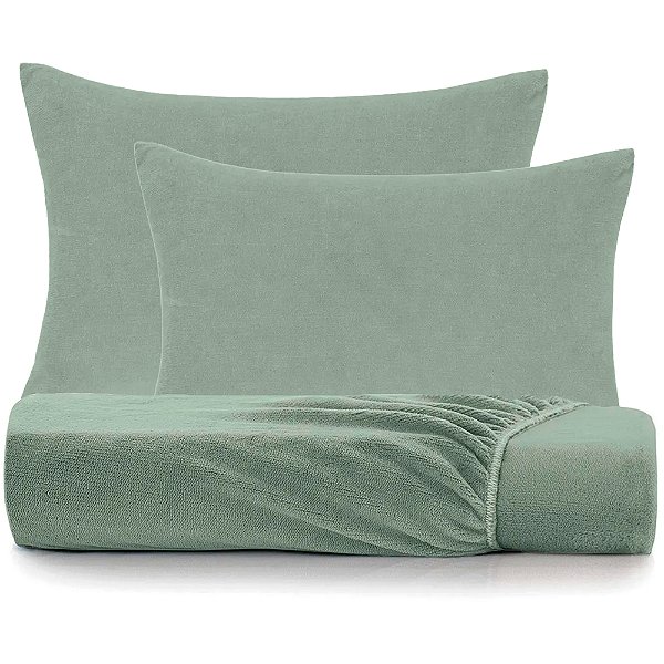 Jogo de Cama Altenburg Sereno Plush 3 Peças King Verde