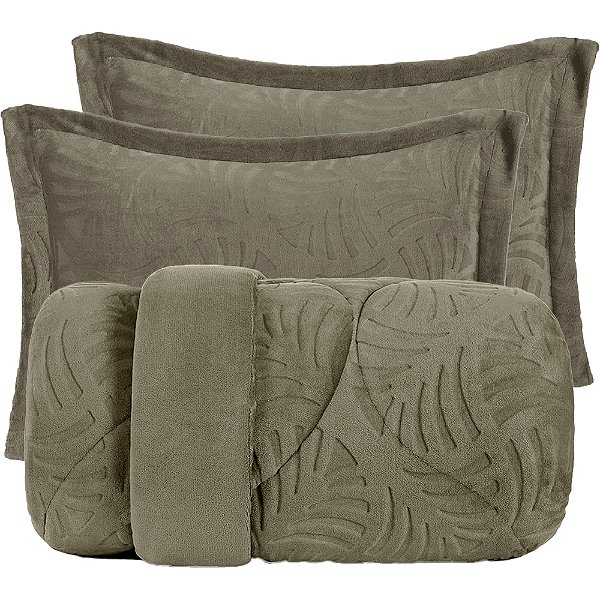 Jogo Edredom Altenburg Blend Elegance 3 Peças Queen Verde