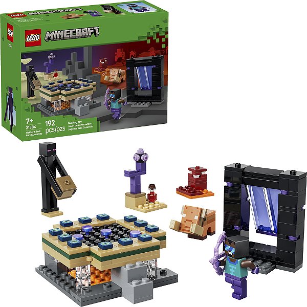 Lego Minecraft Nether e Portal do End 21584 com 192pcs