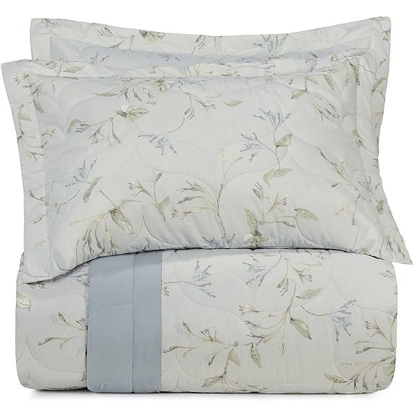 Jogo de Colcha Altenburg Agape 200 Fios 3 Peças Queen Branco