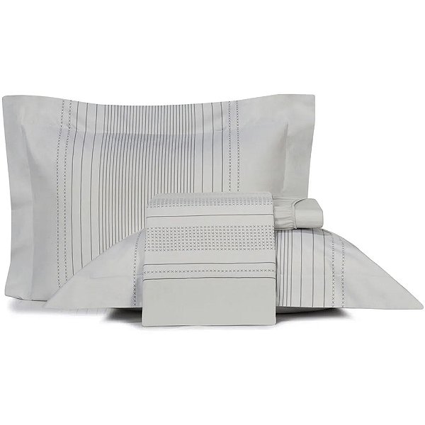 Jogo de Cama Altenburg Cruze 200 Fios 4 Peças Queen Cinza