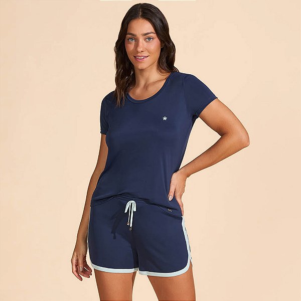 Pijama Baunilha Microfibra Ve27 Marinho Feminino